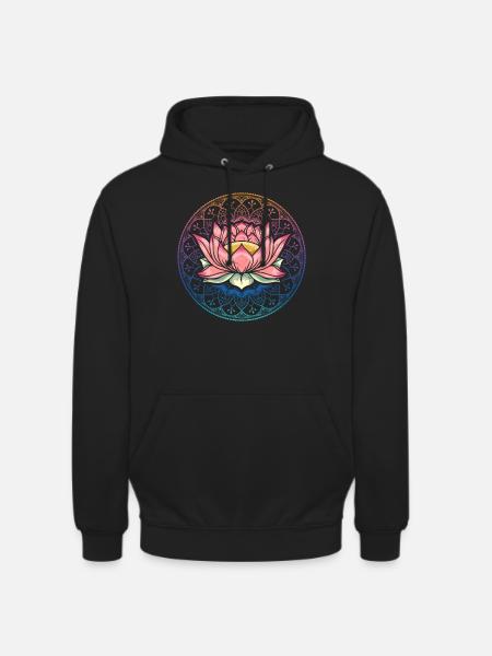 Lotus Mandala Spirituel Reiki Master Yoga - Hættetrøje unisex - sort