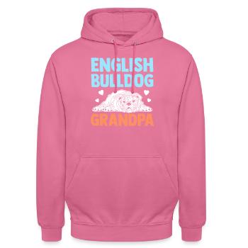 Deutsch Bulldog Grandpa Dog Owner Cadeau - Sweat-shirt à capuche unisexe - rose - Devant - Alina (178cm) & Michal (187cm)