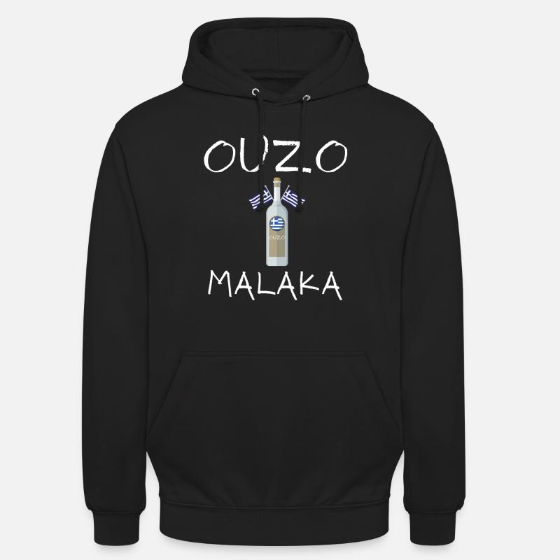 Ouzo Malaka - Sweat-shirt à capuche unisexe - noir