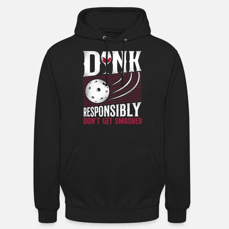 Pickleball Pun Wine Dink - Sweat-shirt à capuche unisexe - noir