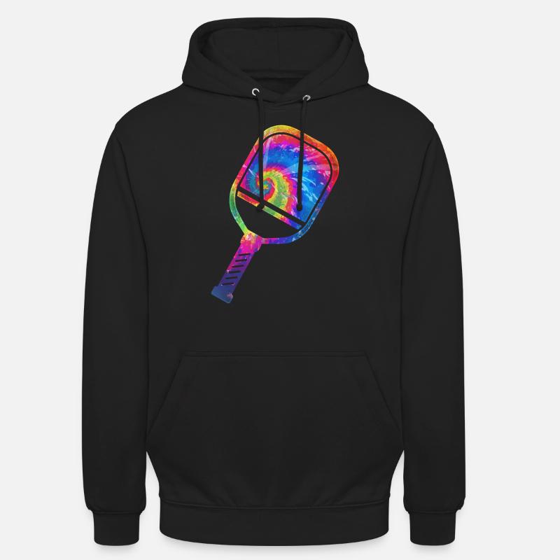 Pickleball Paddle Tie Dye Rétro - Sweat-shirt à capuche unisexe - noir