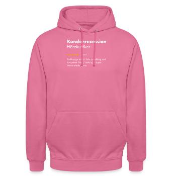 Hörakustiker I Akustiker Motiv für - Unisex Hoodie - Pink - Vorne - Alina (178cm) & Michal (187cm)