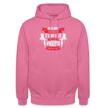 Auto Body Technician Post Apocalyptic Survival - Unisex Hoodie - pink - Front - Alina (178cm) & Michal (187cm)