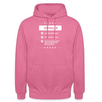 Spengler I Installateur Blech Handwerker Motiv für - Unisex Hoodie - Pink - Vorne - Alina (178cm) & Michal (187cm)