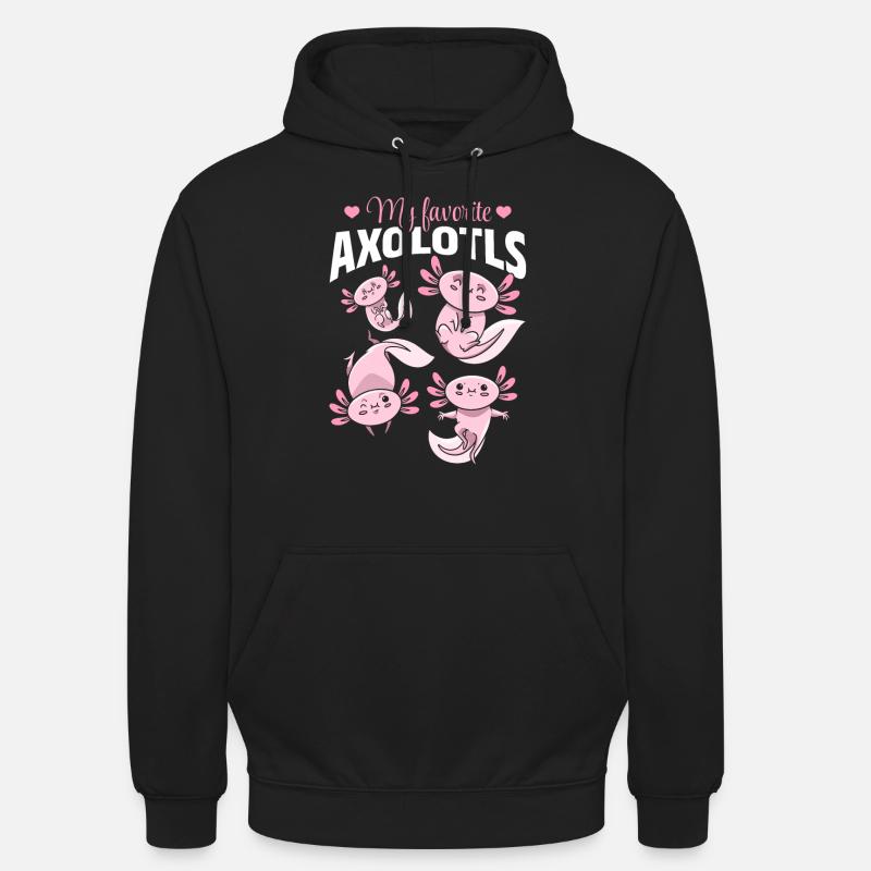 Kawaii Axolotls Mignon Axolotls - Sweat-shirt à capuche unisexe - noir
