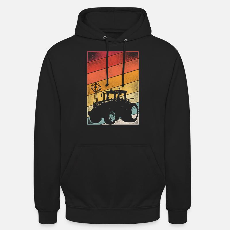 Farming Farmer Retro Tractor - Unisex Hoodie - black