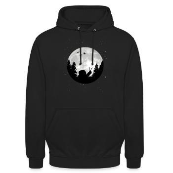 Schnecke Mond Weinbergschnecke - Unisex Hoodie - Schwarz - Vorne - Alina (178cm) & Michal (187cm)