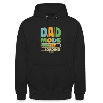 Dad - dad mode … loading - Unisex Hoodie - Schwarz - Vorne - Alina (178cm) & Michal (187cm)