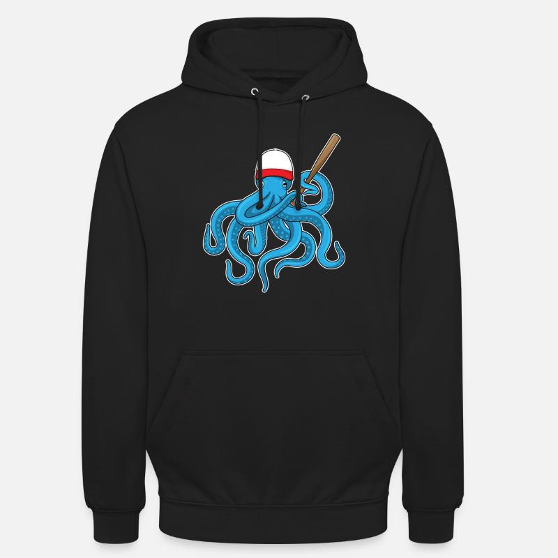 Octopus Baseball Bat Baseball - Sweat-shirt à capuche unisexe - noir