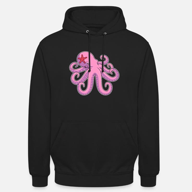 Étoile de mer pieuvre - Sweat-shirt à capuche unisexe - noir
