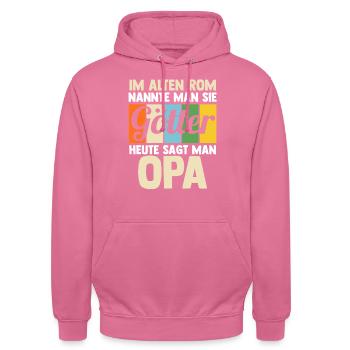 Großvater Großpapa Opi Opa - Unisex Hoodie - Pink - Vorne - Alina (178cm) & Michal (187cm)