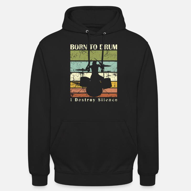 Born to drum - batteur - Sweat-shirt à capuche unisexe - noir