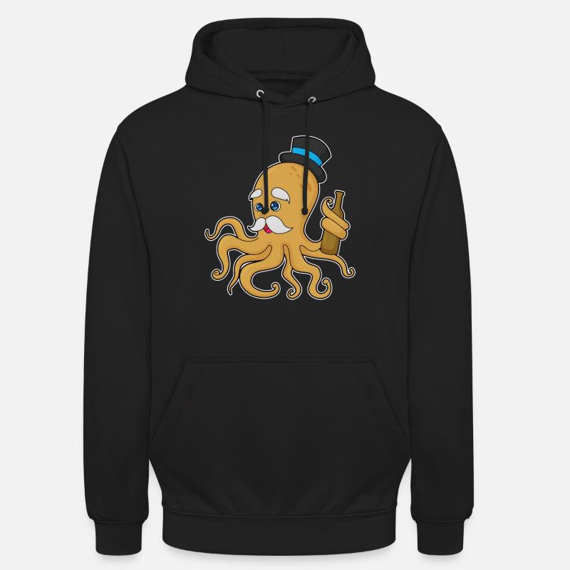 Chapeau de gentleman pieuvre - Sweat-shirt à capuche unisexe - noir