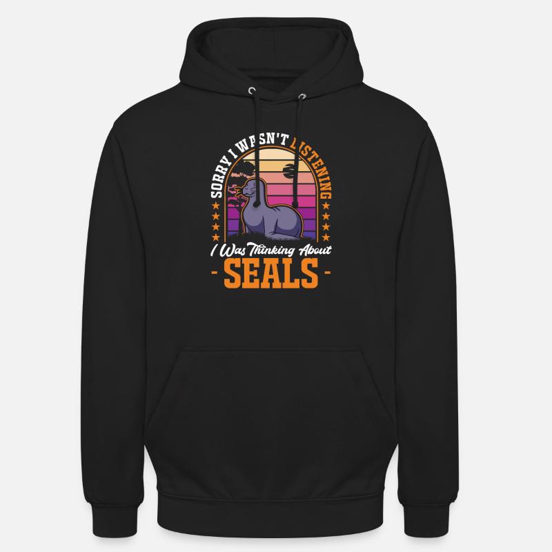 Robbe Geschenk Seelöwe - Unisex Hoodie - Schwarz