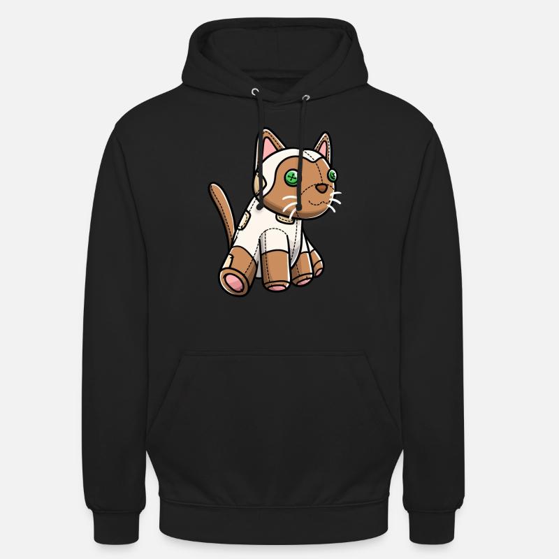 Chat siamois peluche chat - Sweat-shirt à capuche unisexe - noir