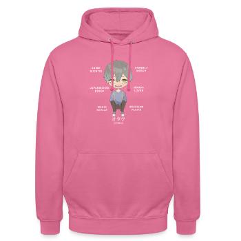 Otaku Anime Boy - Unisex Hoodie - pink - Front - Alina (178cm) & Michal (187cm)