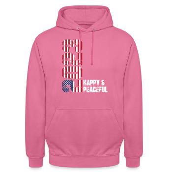 Freiheit Für Die ganze Menschheit - Unisex Hoodie - Pink - Vorne - Alina (178cm) & Michal (187cm)