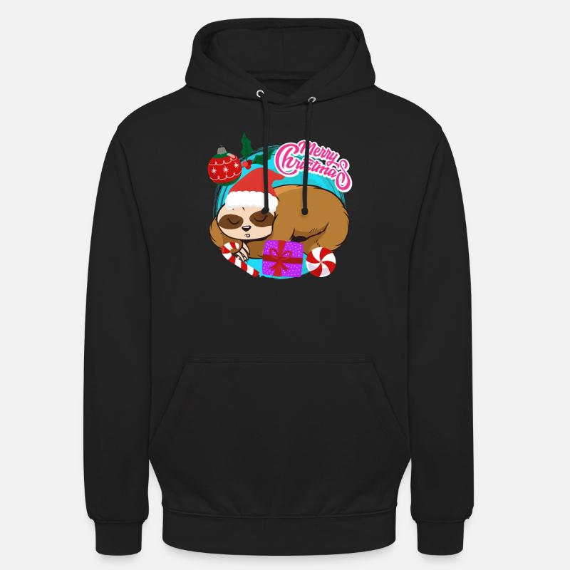 Sloth Christmas Merry Christmas - Unisex Hoodie - black