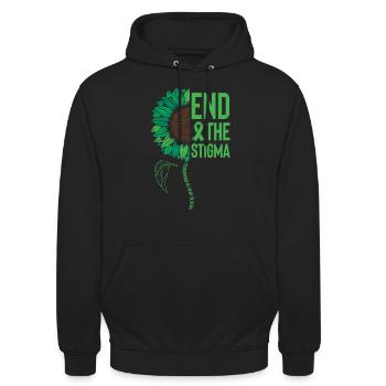 Tournesol pour promouvoir la santé mentale - Sweat-shirt à capuche unisexe - noir - Devant - Alina (178cm) & Michal (187cm)