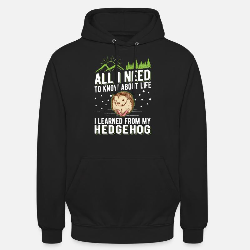 Igel Geschenk Stacheligel - Unisex Hoodie - Schwarz