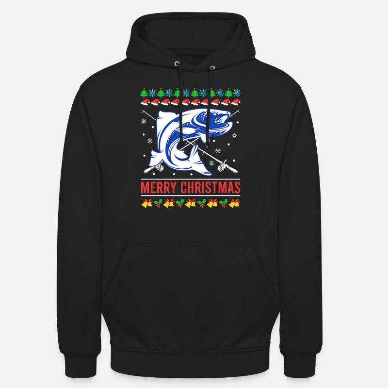 Joyeux poisson de Noël moche - Sweat-shirt à capuche unisexe - noir