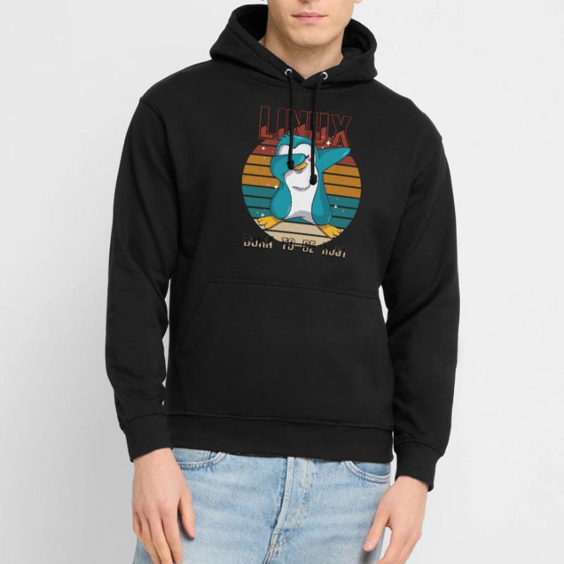 Geek né pour être root Linux Penguin Nerd Programmeur Sweat-shirt à capuche unisexe