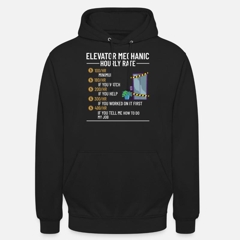 Technicien d’ascenseur Élévateur élévateur - Sweat-shirt à capuche unisexe - noir