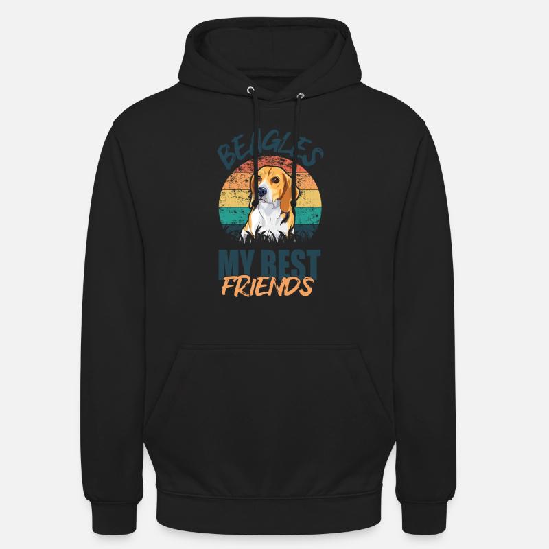 Beagle - Sweat-shirt à capuche unisexe - noir