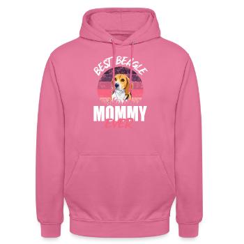 Beste Beagle Mama aller Zeiten - Unisex Hoodie - Pink - Vorne - Alina (178cm) & Michal (187cm)
