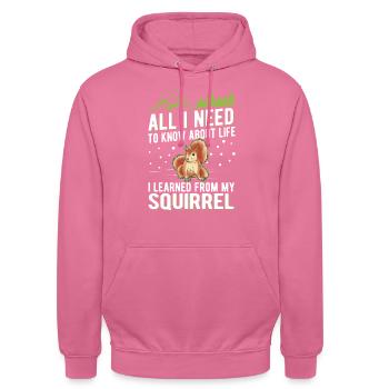 Écureuil Cadeau Écureuil Gris - Sweat-shirt à capuche unisexe - rose - Devant - Alina (178cm) & Michal (187cm)