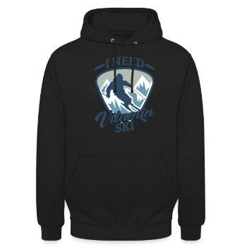 Skifahrer Skifahren Alpine Abfahrt Vitamin Ski Skifahren - Unisex Hoodie - Schwarz - Vorne - Alina (178cm) & Michal (187cm)