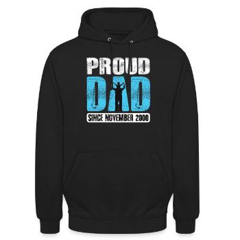 Proud Dad Since November 2000 - Unisex Hoodie - Schwarz - Vorne - Alina (178cm) & Michal (187cm)
