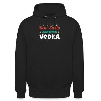 Lustiges Weihnachtsshirt Weihnachten Vodka Wodka - Unisex Hoodie - Schwarz - Vorne - Alina (178cm) & Michal (187cm)
