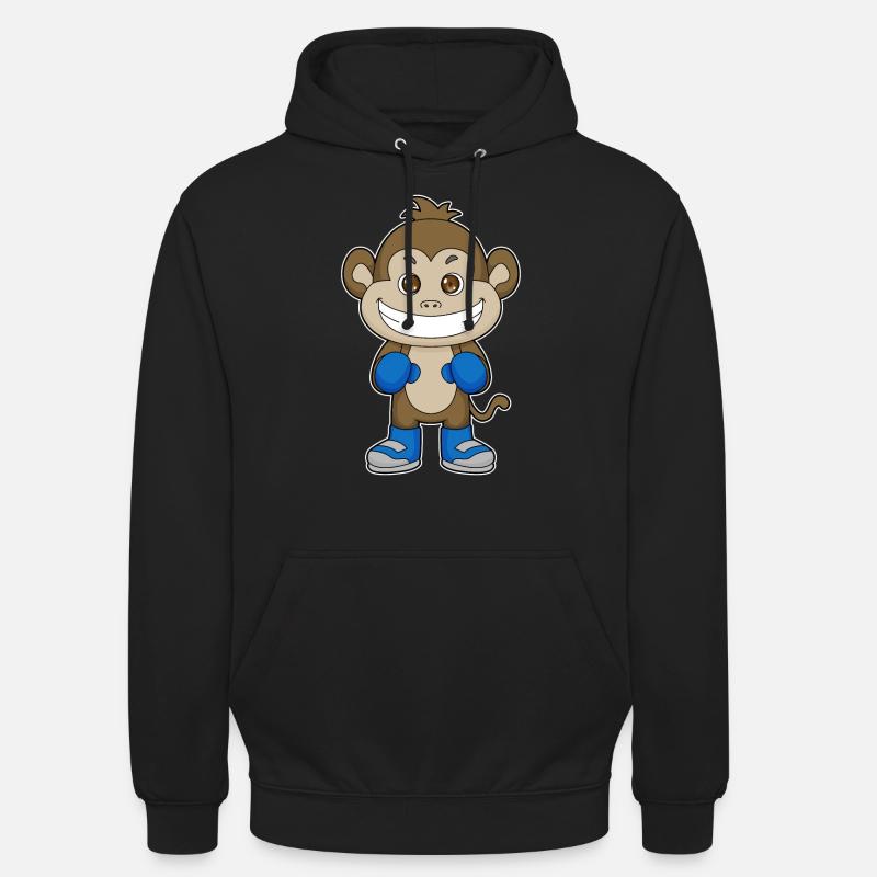 Affe Boxen Boxer Boxhandschuhe - Unisex Hoodie - Schwarz
