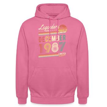 Légendaire depuis décembre 1987 Edition Limitée - Sweat-shirt à capuche unisexe - rose - Devant - Alina (178cm) & Michal (187cm)