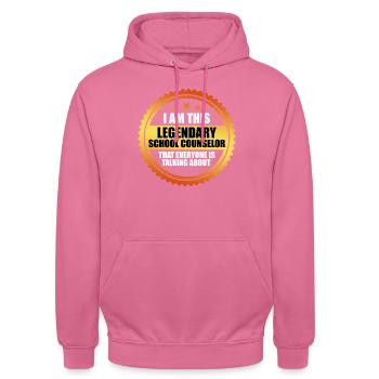 Inclusion Je suis le légendaire compagnon d’école - Sweat-shirt à capuche unisexe - rose - Devant - Alina (178cm) & Michal (187cm)