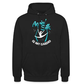 Aerial Silks Aerialist Vertical Cloth - Unisex Hoodie - black - Front - Alina (178cm) & Michal (187cm)