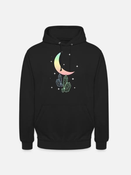 Pastel Goth Moon Aesthetic Kawaii - Unisex Hoodie - black