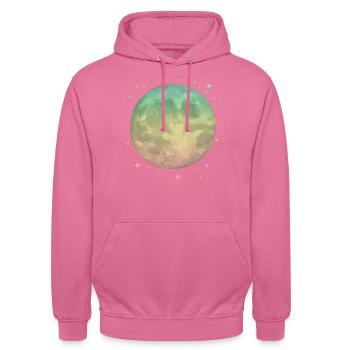 Mond Pastel Himmlisch - Unisex Hoodie - Pink - Vorne - Alina (178cm) & Michal (187cm)
