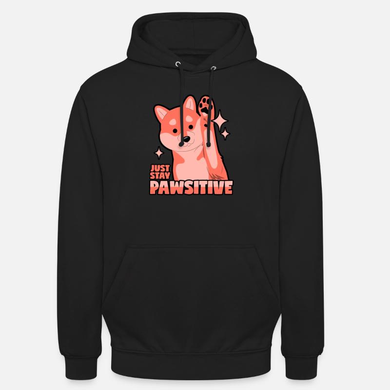 Chien optimiste : Pawsitive - Sweat-shirt à capuche unisexe - noir