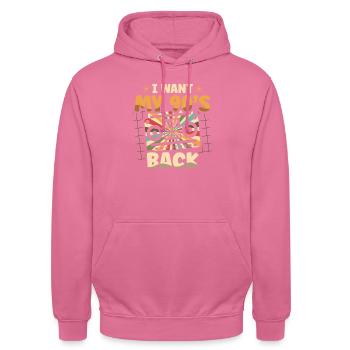 I Want My 90's Back Nineties Decade 1990 90er - Unisex Hoodie - Pink - Vorne - Alina (178cm) & Michal (187cm)