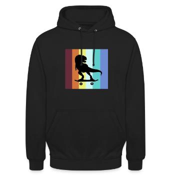 Skateboard Trex Skater Skateboard fahren - Unisex Hoodie - Schwarz - Vorne - Alina (178cm) & Michal (187cm)