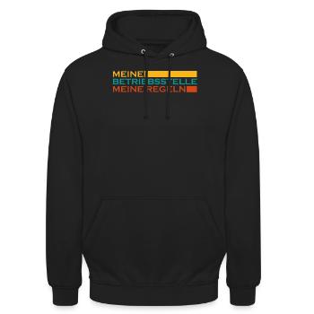 Fahrdienstleiter Witz Betriebsstelle - Unisex Hoodie - Schwarz - Vorne - Alina (178cm) & Michal (187cm)