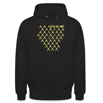 Ei Gude Wie Gerippt Abbelwoiglas Muster Cider - Unisex Hoodie - Schwarz - Vorne - Alina (178cm) & Michal (187cm)