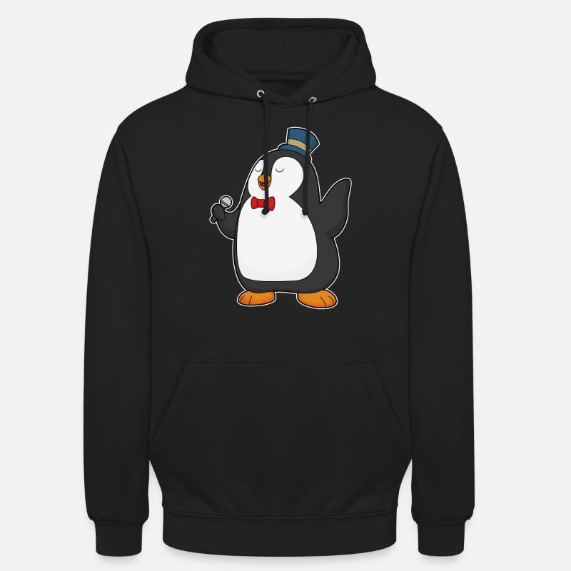 Penguin Singer Microphone - Sweat-shirt à capuche unisexe - noir