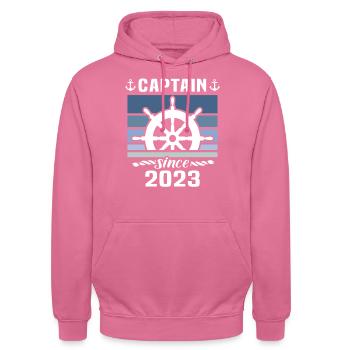 Capitaine 2023 bateau titulaire d’un permis bateau - Sweat-shirt à capuche unisexe - rose - Devant - Alina (178cm) & Michal (187cm)