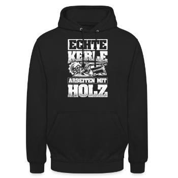 Tischler Schreiner Holz Spruch Handwerker Holz Arb - Unisex Hoodie - Schwarz - Vorne - Alina (178cm) & Michal (187cm)
