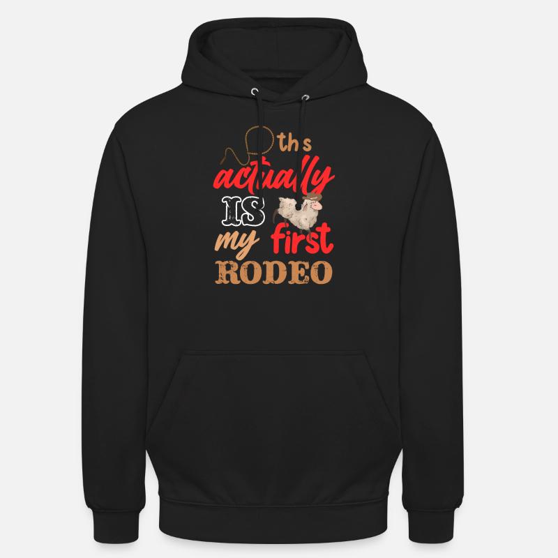 Actually My First Mutton Buster Rodeo Sheep Riding - Unisex Hoodie - black