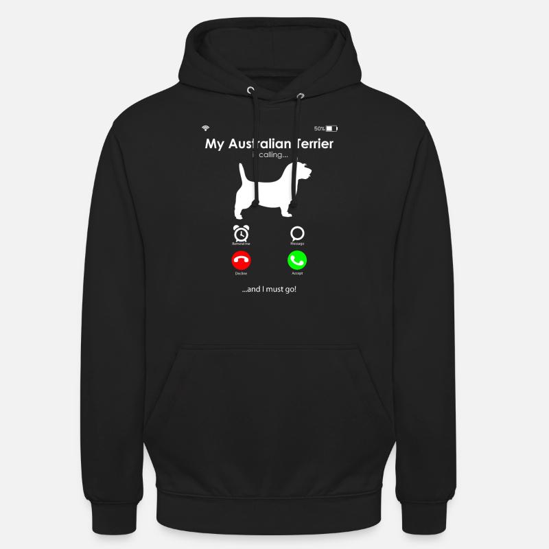 Terrier australien - Sweat-shirt à capuche unisexe - noir