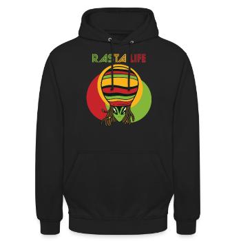 Good Vibes Nur Jamaika Herz Reggae Souvenir Rasta - Unisex Hoodie - Schwarz - Vorne - Alina (178cm) & Michal (187cm)